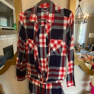 Aerie plaid flannel romper